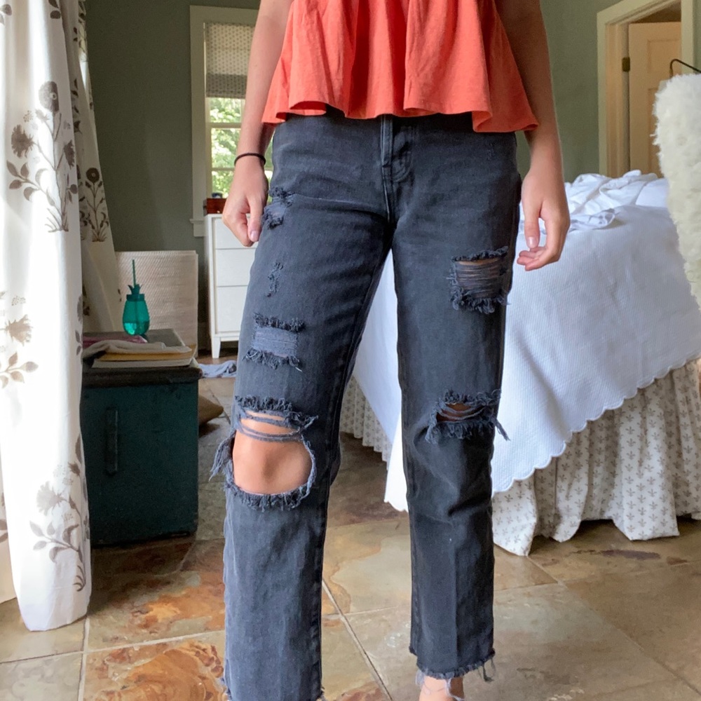 Pacsun High-Wasted Black Ripped Mom Jeans